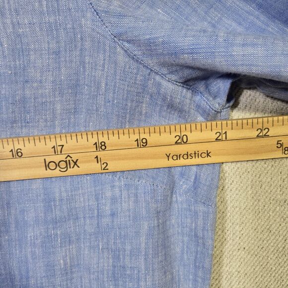 J Jill Shirt Tunic Love Linen Button Blouse Slits Beach Medium Long Sleeve - Picture 11 of 13